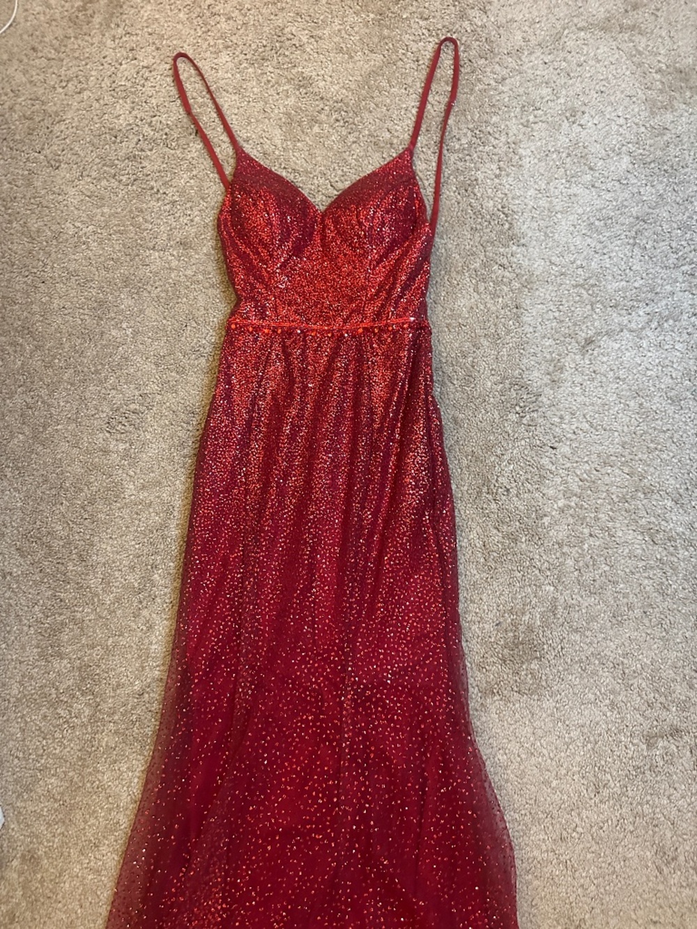 Red Sparkly Prom Dress, Size 0